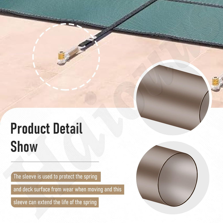 10 Pack Pool Cover Spring Sleeve for Protect Pool Safety Cover Springs, Vinyl Cover Sleeves Extend The Life of Preventing The Spring from Scratching Deck Through Tough Winter Conditions UV Resistant