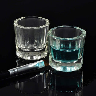 Glamified Dappen Dish Bowl Set of 2 Cup and Eyebrow Tint Brush, Acrylic Nail Art Equipment Mini Bowl Cups