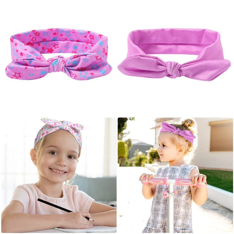 Rhoxshy 10 Pack Baby Girls Nylon Headbands Infants Hair Bows Hair Band Elastics Hair Accessories for Newborn Toddlers Kids