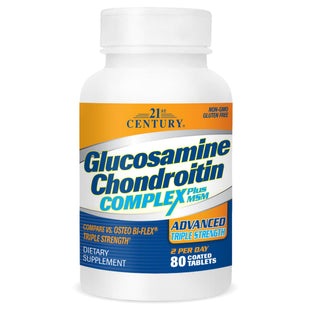 21st Century Glucosamine and Chondroitin, Advanced 3X Tablets, 80 Count