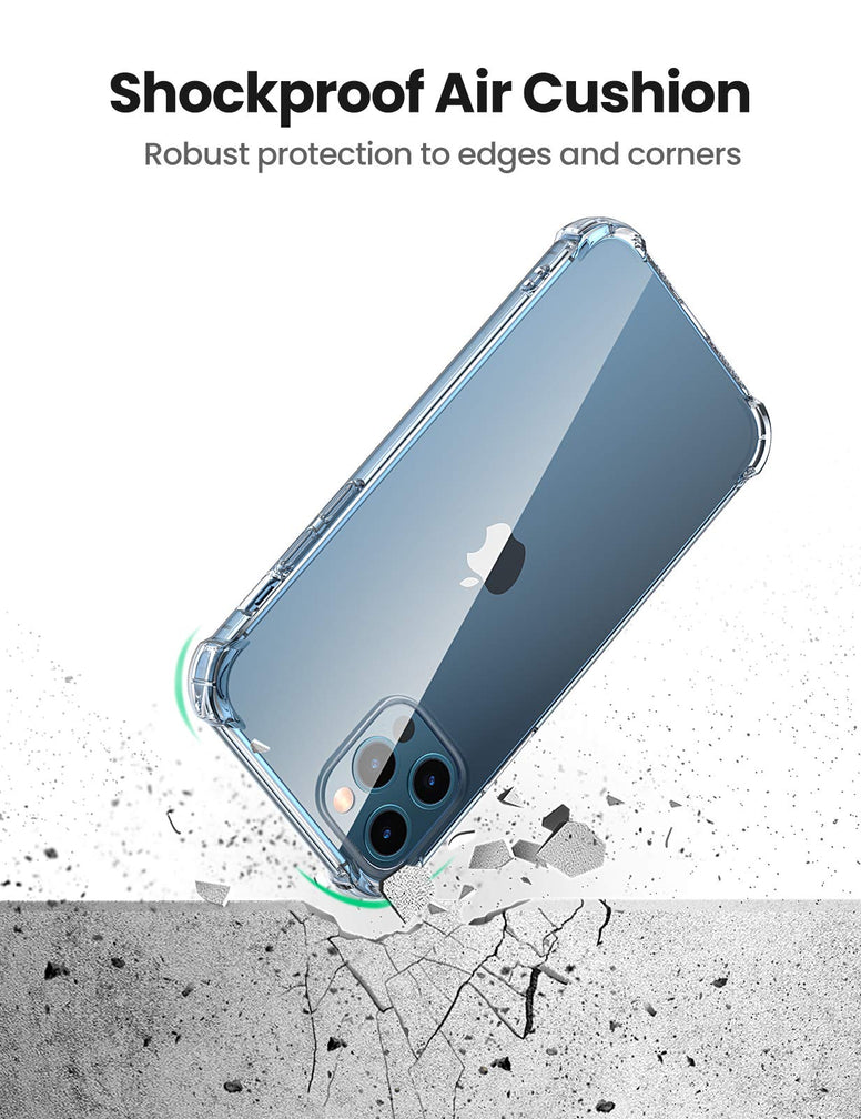 UGREEN Clear iPhone 12 Case, iPhone 12 Pro Case 6.1 inch Ultra Slim Thin Case, TPU Material with 4 Corners Bumper, Shockproof Case Soft Scratch-Resistant Anti-Drop Cell Phone Cover For iPhone 12/12Pro