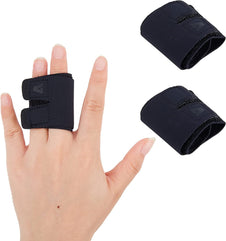 2 Pack Finger Splint, Reusable Finger Support Sleeves for Sport Injuries, Adjustable Elastic Trigger Finger Splints for basketball volleyball tennis