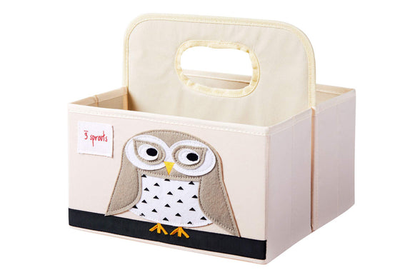 3 Sprouts Baby Diaper Caddy - Organizer Basket for Nursery, OWL