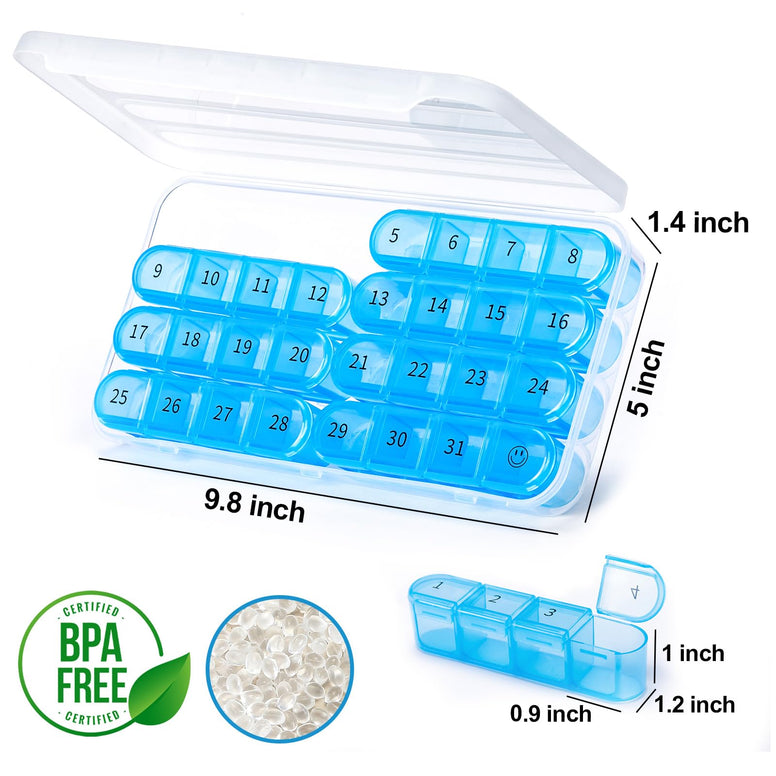 Daviky Monthly Pill Organizer 1 Time a Day