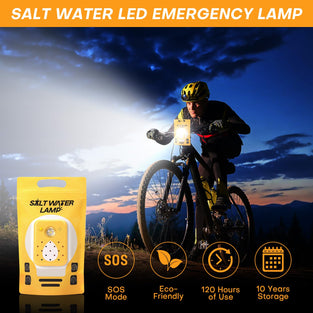LAPOND Emergency Light Salt Water Lamp No Battery Required Outdoor Lamp for Power Outages Outdoor Activities Night Fishing Camping