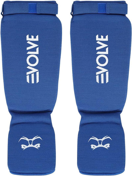 Evolve Shin Guards | Lightweight and Breathable Padded Martial Art Shin and Instep Guards for Sparring Kickboxing MMA Boxing Muay Thai Karate