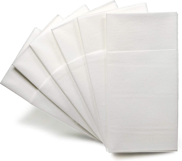 YIDUHAO Disposable Napkins,Linen-Feel Guset Towels with Built-in Flatware Pocket Thickened dust-free Cloth Napkins,Suitable for Wedding Party restaurant hotel,50 Count