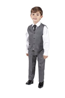 Boys Grey 4 Piece Waistcoat Suit (3-4 Years)