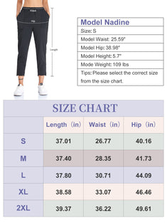 iChunhua Women's Hiking Ankle Pants Lightweight Outdoor Quick Dry Cropped Trousers for Athletic Workout Golf Casual UPF 50+