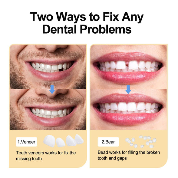 Fake Teeth, Temporary Tooth Repair Kit, Natural Shade Fake Teeth Filling The Gap, Temporary Replace The Missing or Broken Tooth, Fix Confident Smile