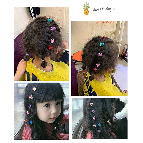 KASTWAVE 60Pcs Baby Girl Mini Hair Claw Clips Flower Hair Bangs Pin Baby Girl Hair Accessories Clips Color Clip