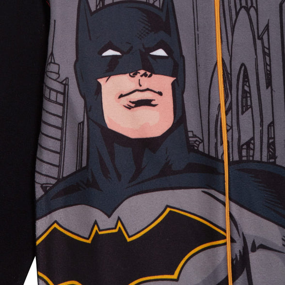 DC Comics Batman Onesie for Boys Fleece All in One Kids Pyjamas Pjs Zipped Loungewear 2-3Y
