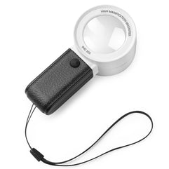 Magnifying Glass with 4 Led Light, 30x Double Glass Lens Handheld Illuminated Magnifier, Reading Magnifying Glass with for Seniors Read, Coins, Stamps, Map, Inspection
