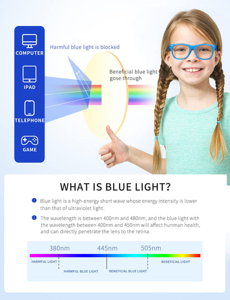 Kids Blue Light Blocking Glasses Flexible UV400 Eyewear for Teen Boys Girls ROCF ROSSINI Computer Game Eyeglasses with Case Age 5-12