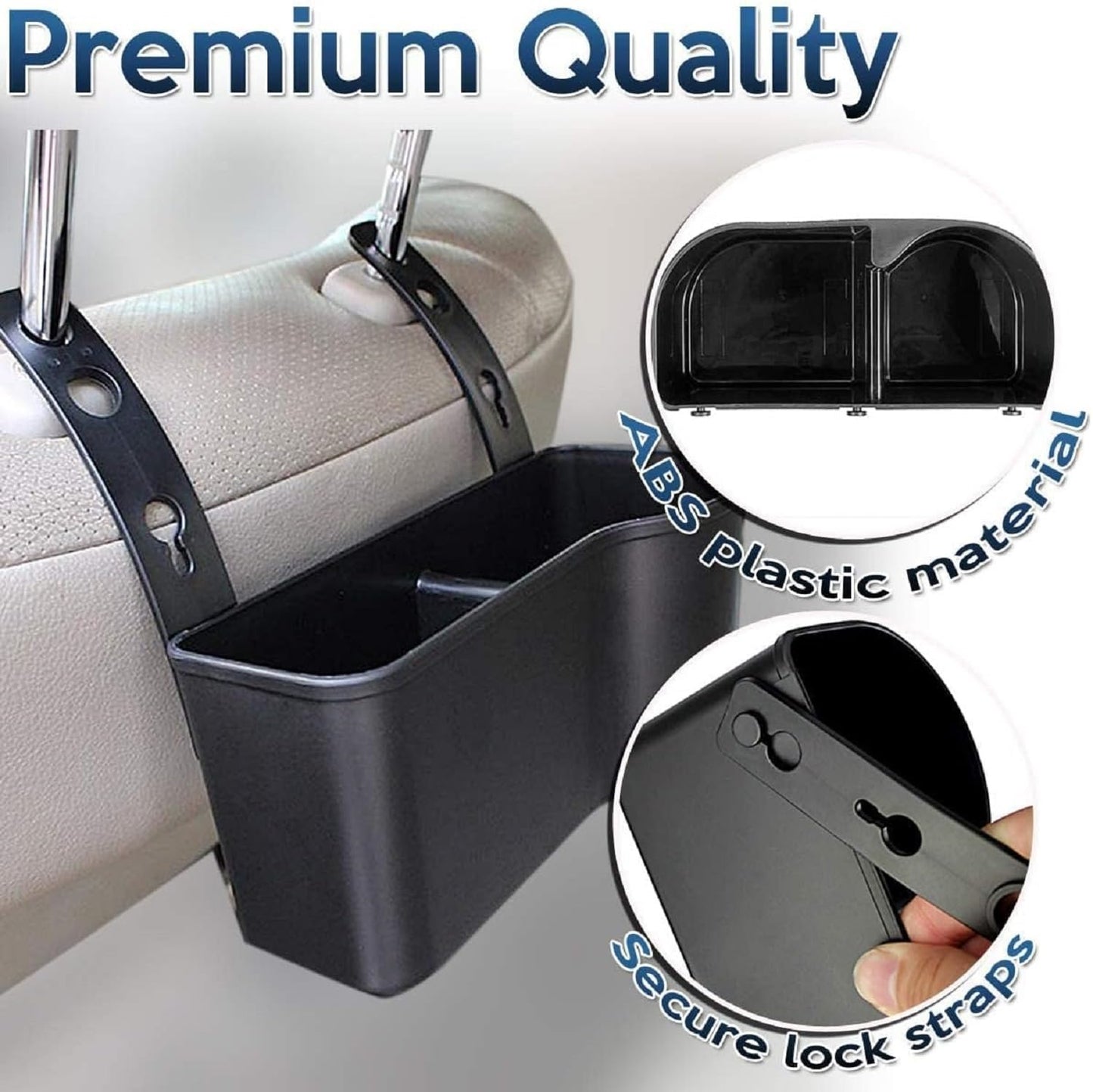 Womdee Car Cup Holder Organizer, Womdee Seat Back Headrest Organizer Drink Pocket Food Tray Removal, Universal caddy tray Portable Car Drink Storage Box Coffee Holder (Black)