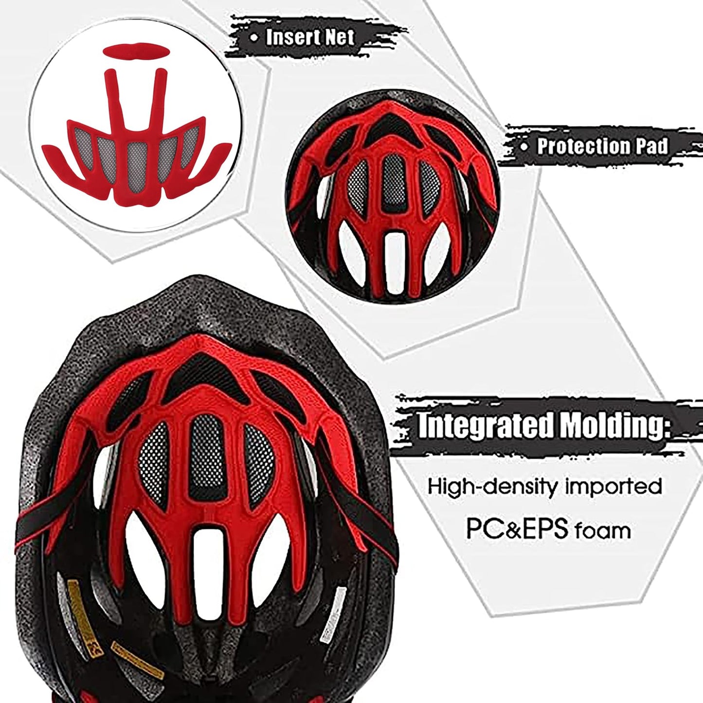 Mountain Bike Helmet for Men, Adult Bicycle Helmet with Light, Adjustable Bike Helmets with Replacement Pads & Detachable Visor, Cycling Helmet for Commuter Scooter MTB Mountain & Road Biker