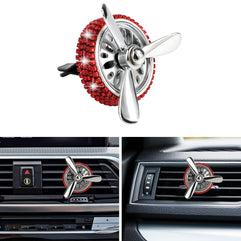 OOTSR Bling Car Air Freshener, Cute Car Diffuser Rotating Propeller,Air Outlet Vent Fresheners Aromatherapy Ornament, Air Force ii Automotive Air Fresheners for Cars(Red)