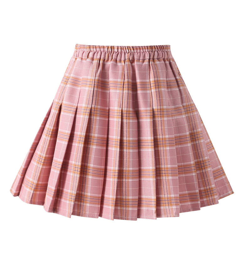 Girls' Pleated Plaid Mini Skirt School Girl Skirts with Shorts Outfits 2T-14Y