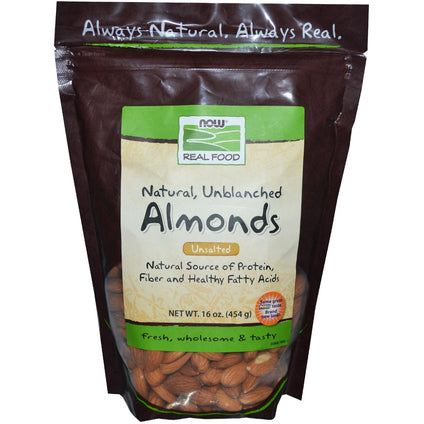 Now Foods Real Food Natural Unblanched Almonds Unsalted - 16 oz