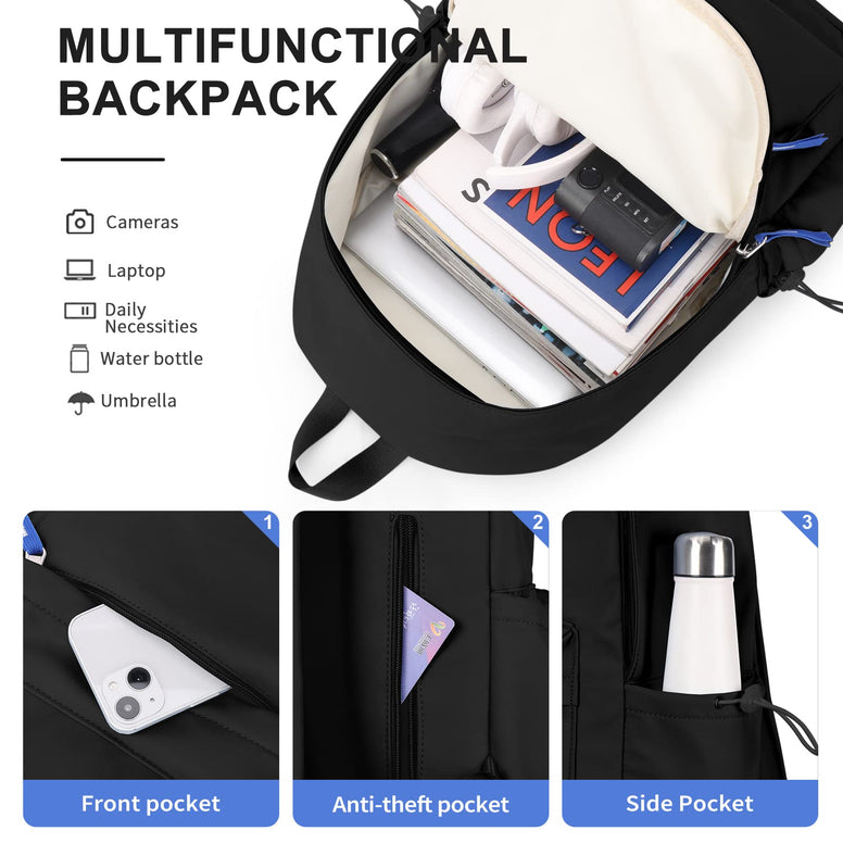 VGOCO Backpack for Women Men, Cute Backpack for Middle High School Girls Boys College Bookbag Travel Backpack Fits 15.6 Inch