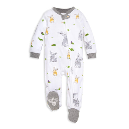 Burt's Bees Baby Sleep and Play PJs, 100% Organic Cotton One-Piece Zip Front Romper Jumpsuit Pajamas (0-3 Months)