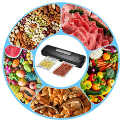 Vaccum Sealer Food Savers Vacuum Sealer Machines, Dry/Moist Food Modes Vacuum Food Sealer with Cutting Design, Air Sealer Machine with 10 Vacuum Seal Bags
