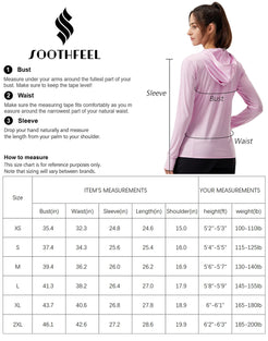 Soothfeel Women's UPF 50+ Sun Protection Hoodie Jacket Lightweight Long Sleeve Sun Shirt for Women with Pocket Hiking Outdoor