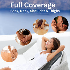 TECKWAVE Total Back, Shoulder & Neck Massager with Multi Massage Mode, Heat & Vibration Seat (1 Year Warranty)