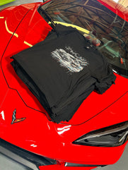 Ink Trendz C8 Matrix Halftone Next Generation Corvette Racing Cotton Short Sleeve T-Shirt Corvette Tee