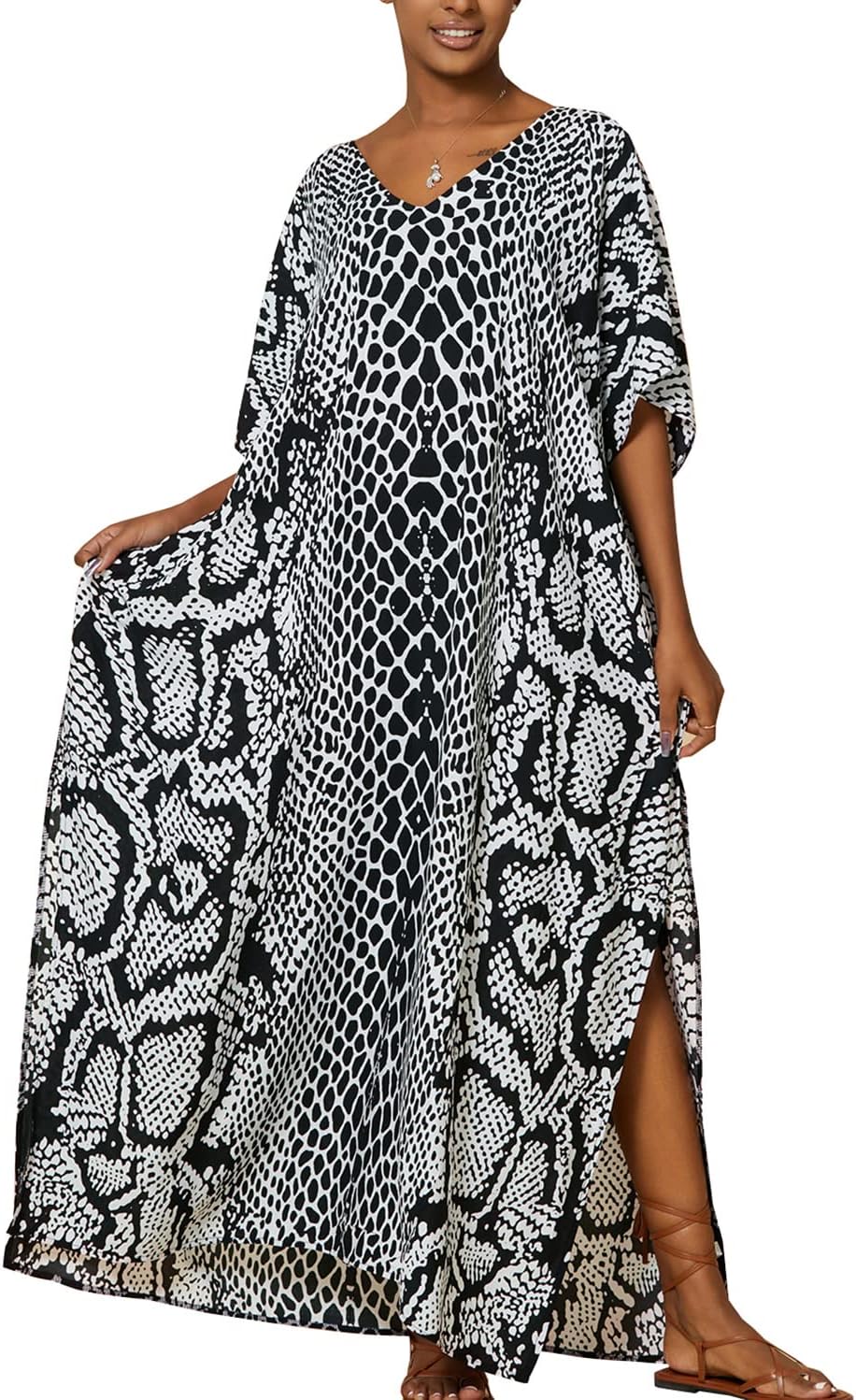 YouKD Wemon's Summer Long Kaftan Bohemian Maxi Kimono Dress Swimsuit Beach Cover Up Robes