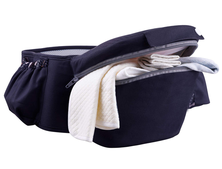 (Navy) - ThreeH Baby Hip Seat Carrier 15mm Sitting Cushion Adjustable Belt Three Pockets Convenient Waist Stool BC27 Navy