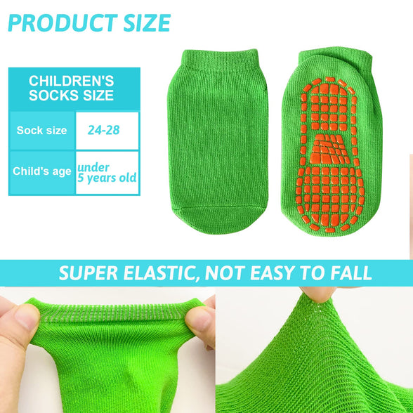 SKY-TOUCH Baby Non Slip Socks 8 Pairs, Toddler Socks for Boys and Girls, Low Cut Anti Skid Floor Socks (3 Years)