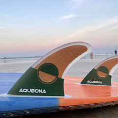 AQUBONA Dual Tab II AM FINS Surfboard Fiberglass Fins for Surfing with Fin Bag, Fin Key, Multiple Colour (Small, Medium, Large Sets)