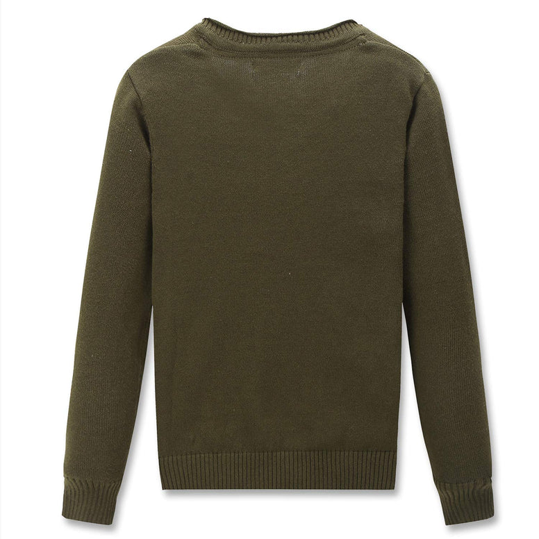 CUNYI Boys V-Neck Pullover Cotton Knit Sweater