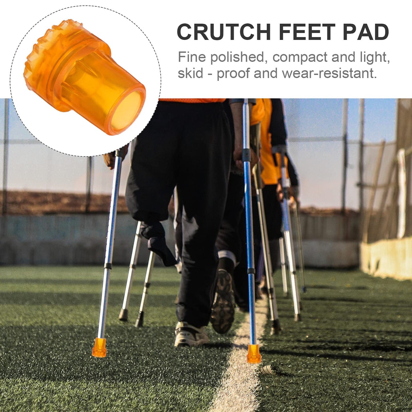 Anti Skid Rubber Crutch Tips: 6Pcs Non Slip Tire Grain Cane Pads Crutch and Walker Accessories for Canes Orange