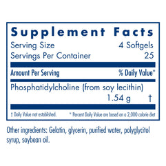 Allergy Research Group - Phosphatidyl Choline - Brain, Liver and Membrane Nutrition - 100 Softgels