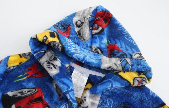 Kids Hooded Bathrobe Girls Soft Plush Hooded Flannel Pajamas Sleepwear Boys Spa Robe