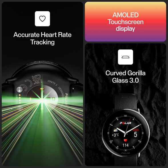 POLAR Ignite 3 Titanium - Fitness & Wellness GPS Smartwatch, Sleep Tracker, Activity Tracker for Fitness, Workout, Health Recovery, Heart Rate Monitor, Sports Watch for Men and Women
