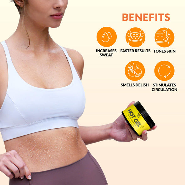 Hot Vita Hot Gel ThermoActive - Workout Enhancer Sweat Cream with Coconut oil, Jojoba Seed Oil, Coffee Arabica Seed Extract, Olive Oil and Green Tea Leaf Extract for Women (6 Ounce)