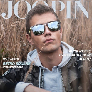 Joopin Sunglasses for Men Women, Polarized Vintage Square Sun Glasses Lightweight TR90 Frame UV400 Protection