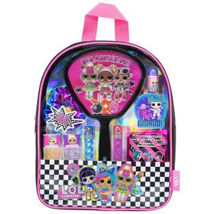 L.O.L Surprise! Townley Girl backpack Cosmetic makeup Set 10 Pieces, Including Lip Gloss, Nail Polish, Scrunchy, Mirror and Surprise Keychain, Ages 5+ Perfect for Parties, Sleepovers and Makeovers