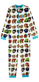 Teen Titans Go! Boys Pyjamas, Boys Onesie with Cartoon Printed, Fleece Pyjamas for Kids All in One, Super Soft Sleepsuit, Gifts for Boys Girls Teens 4-14 Years