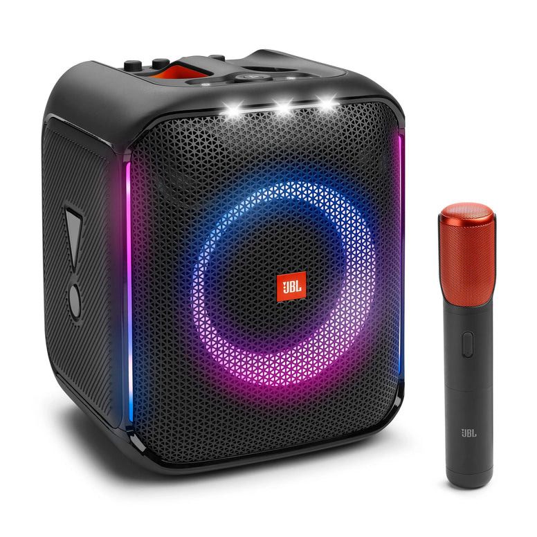 JBL Partybox Encore Portable Party Speaker with Digital Wireless Mic, 100W Powerful Sound, Dynamic Light Show, IPX Splash Proof, 10 Hours of Playtime, Multisource Playback - Black, JBLPBENCORE1MICUK