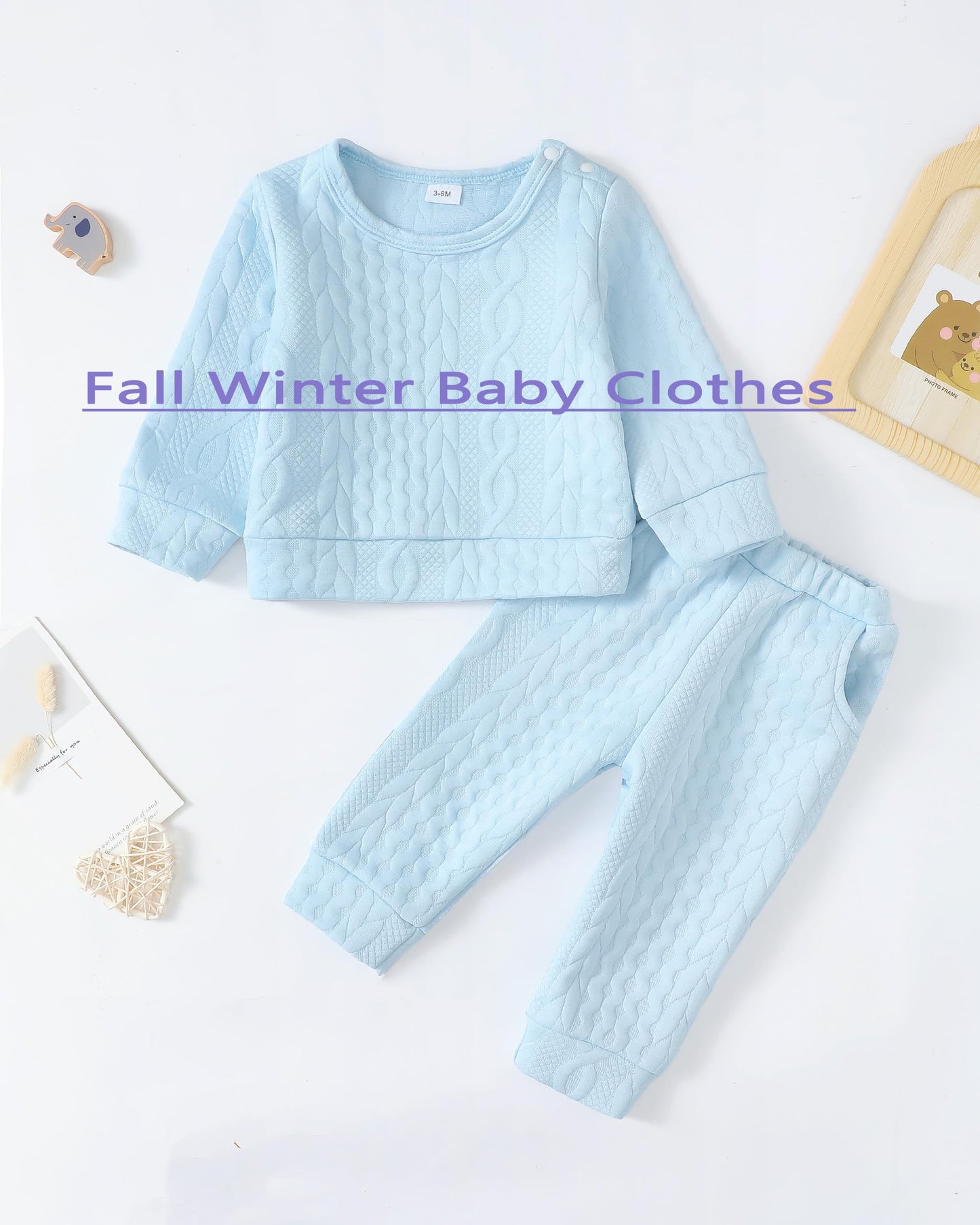 Renotemy Newborn Infant Baby Girl Clothes Outfits Fall Winter Long Sleeve Sweatshirts Pants Cute Baby Girl Outfits Set