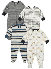 Onesies Brand Baby Boys 4-Pack Sleep 'N Play Footie Baby and Toddler Sleepers 0-3 M