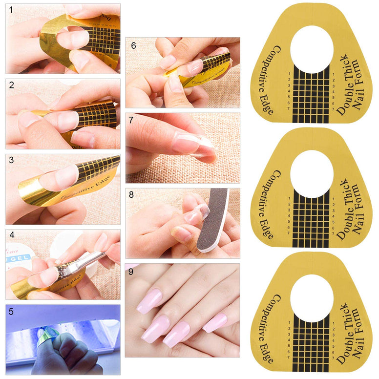 500Pcs Nail Forms Nail Tips Extension Forms Nail Guide Stickers for Acrylic Nails