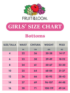 Fruit Of The Loom Girl's Cotton Brief Underwear Briefs 4Y