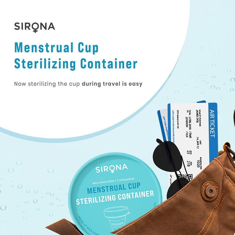 Sirona Collapsible Silicone Cup Holder - Sterilizing Container Storage for Menstrual Cup - 1 Unit | Microwave Friendly | Kills 99% Of Germs | Menstrual Cup Sterilizer