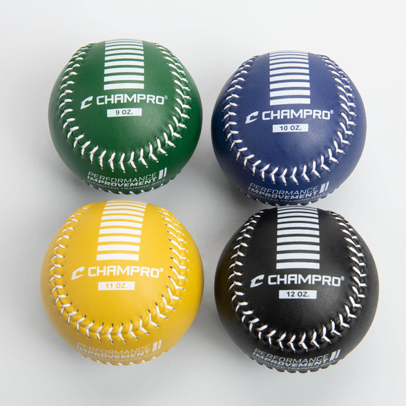 Champro Training Softballs, Set of 4 (Green/Yellow/Black/Blue, 12-Inch)