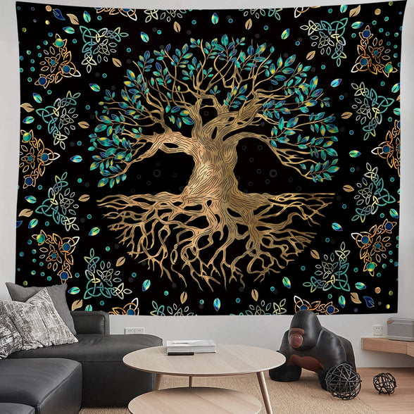 XGXL Life Tree Tapestry Wall Hanging - Bohemian Hippie Wishing Tree Tapestries Psychedelic Wall Carpet Mystic Aesthetic Wall Tapestry for Living Room Bedroom